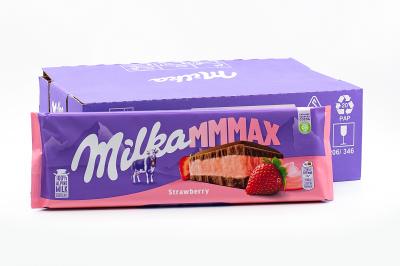 Шоколад молочный Milka с начинкой со вкусом клубники  300 гр